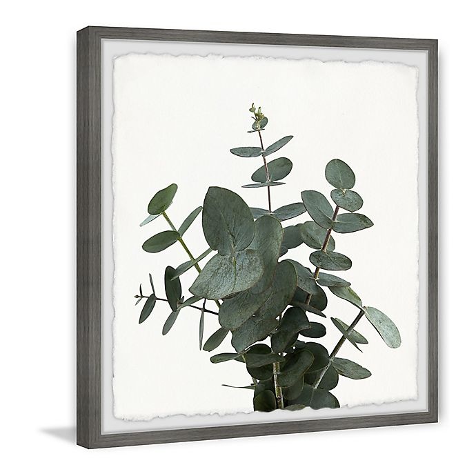 slide 2 of 5, Marmont Hill Green Eucalyptus Leaves Squared Framed Wall Art, 12 in