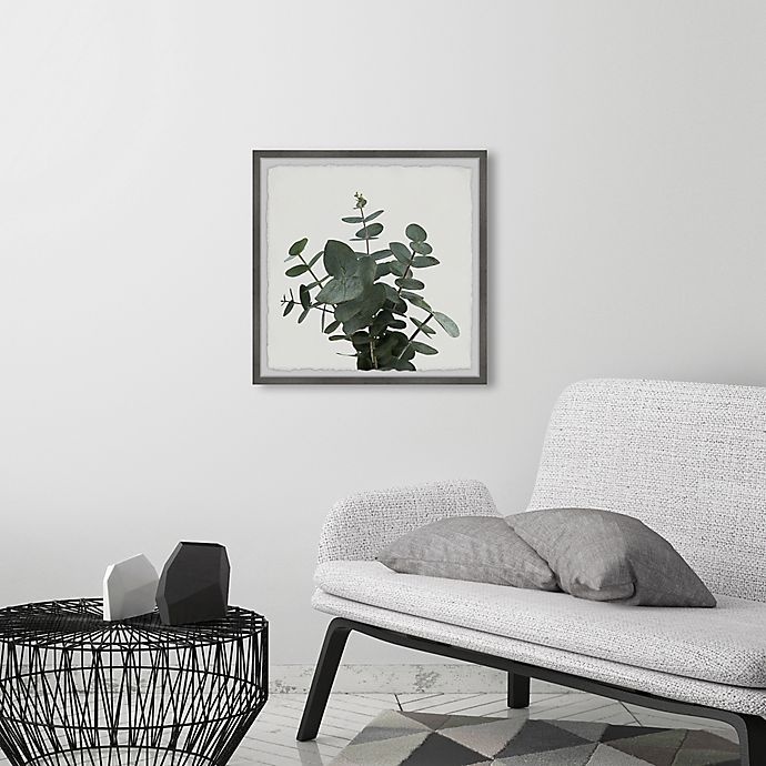 slide 5 of 5, Marmont Hill Green Eucalyptus Leaves Squared Framed Wall Art, 12 in