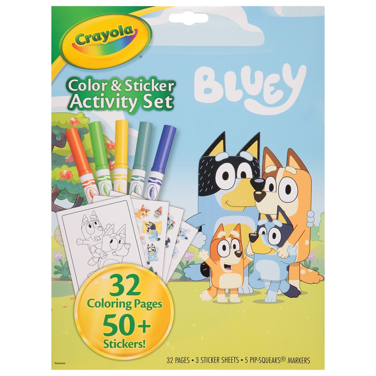 slide 1 of 9, Crayola Bluey Color & Sticker Activity Set 40 Pieces 1 ea, 1 ct