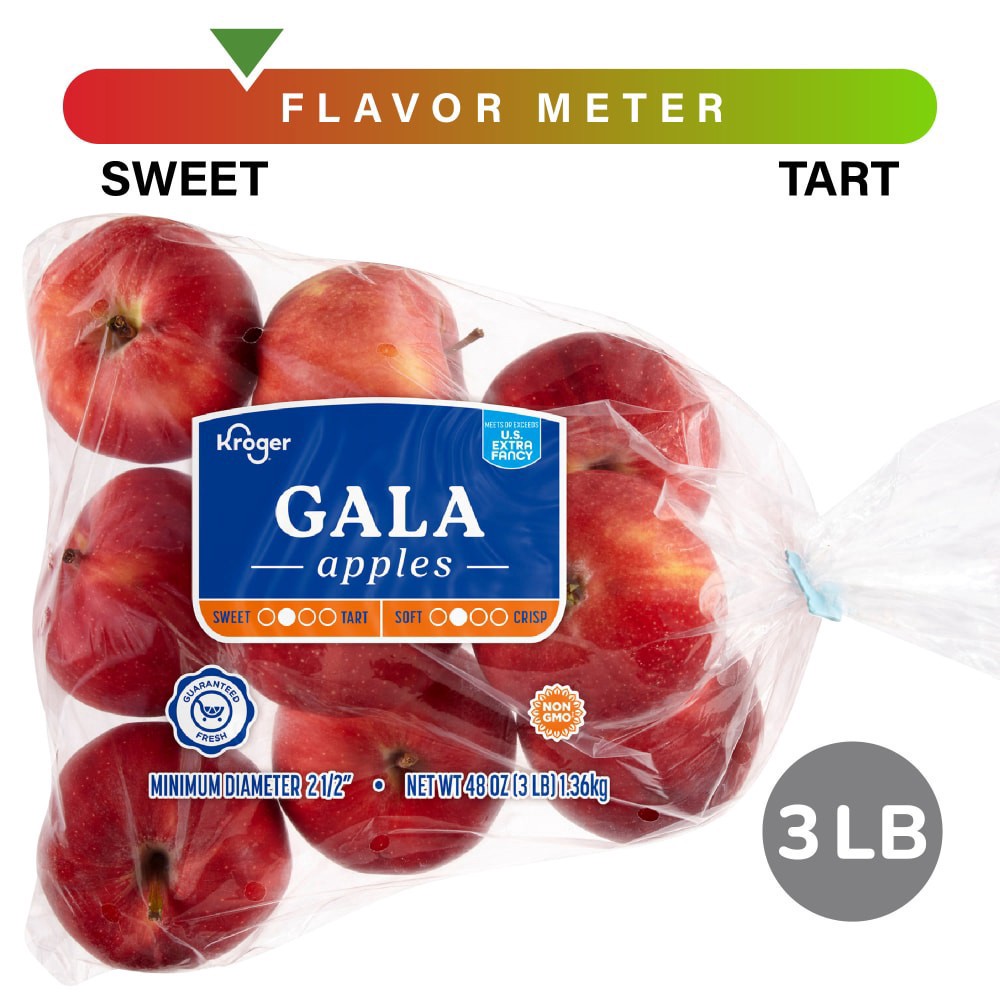 slide 4 of 5, Kroger® Gala Apples – 3 Pound Bag, 3 lb