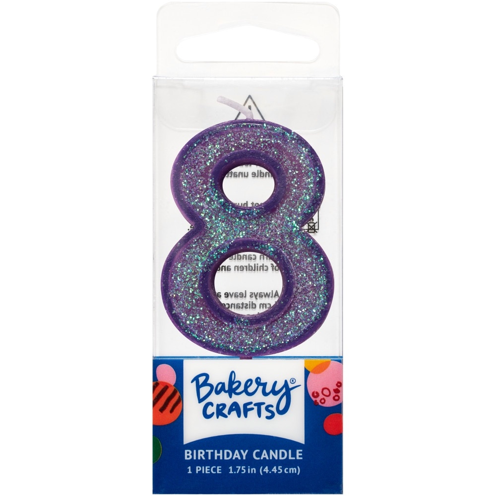 slide 1 of 1, Decopac Eight Birthday Candle Cake Decoration - Purple, 1 ct