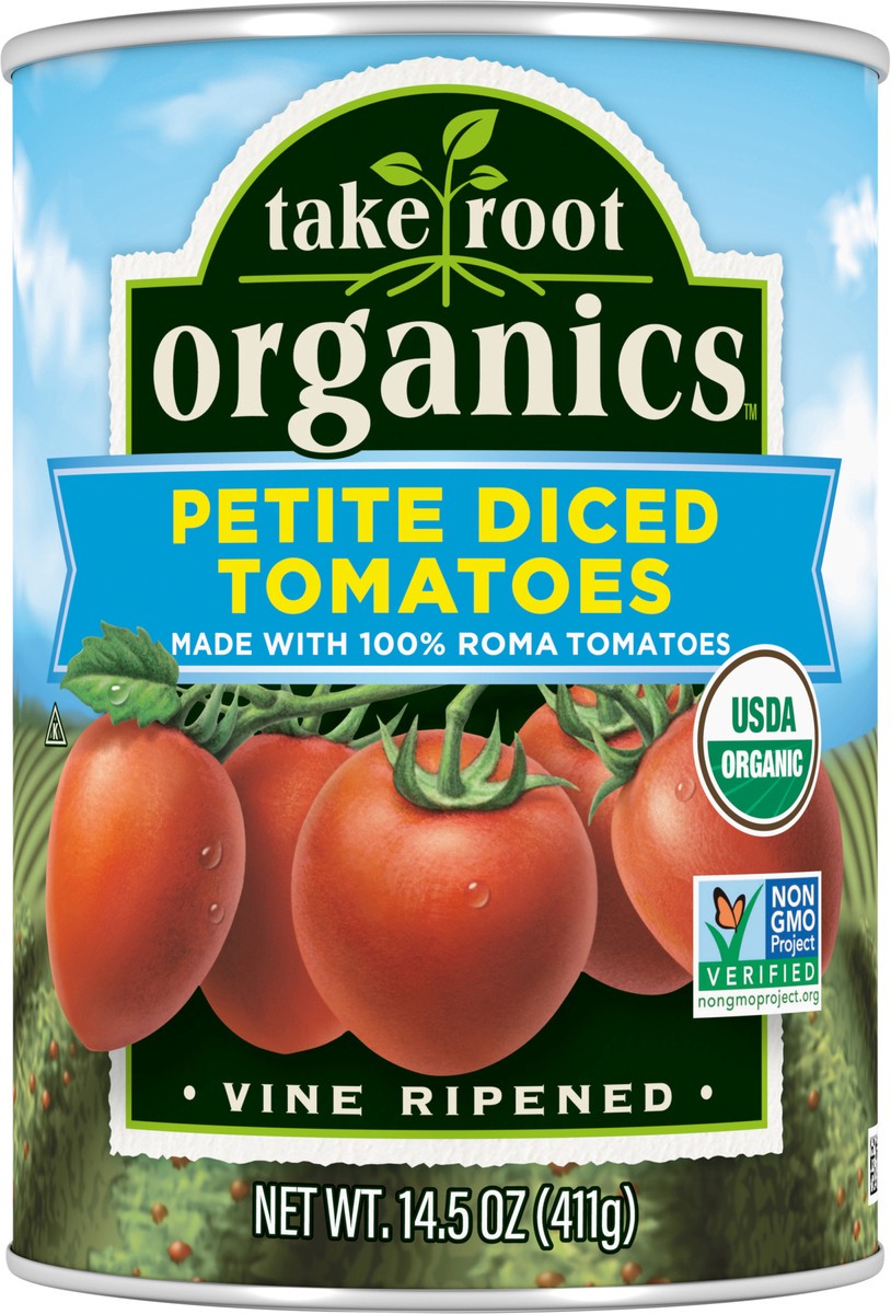 slide 5 of 13, Take Root Organics Petite Diced Tomatoes, 14.5 oz Can, 14.5 oz