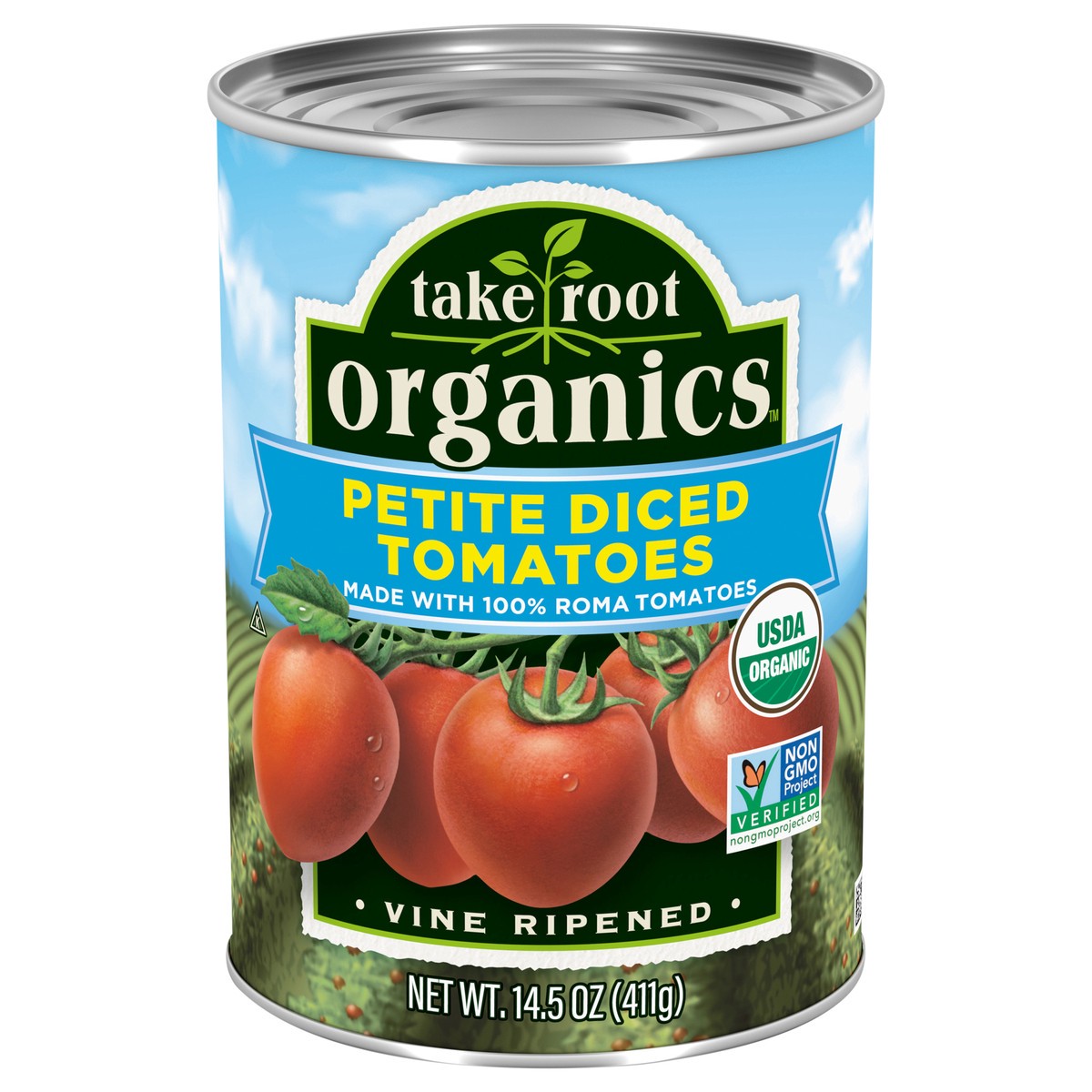 slide 2 of 13, Take Root Organics Petite Diced Tomatoes, 14.5 oz Can, 14.5 oz
