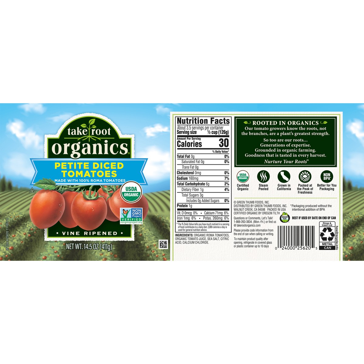 slide 9 of 13, Take Root Organics Petite Diced Tomatoes, 14.5 oz Can, 14.5 oz