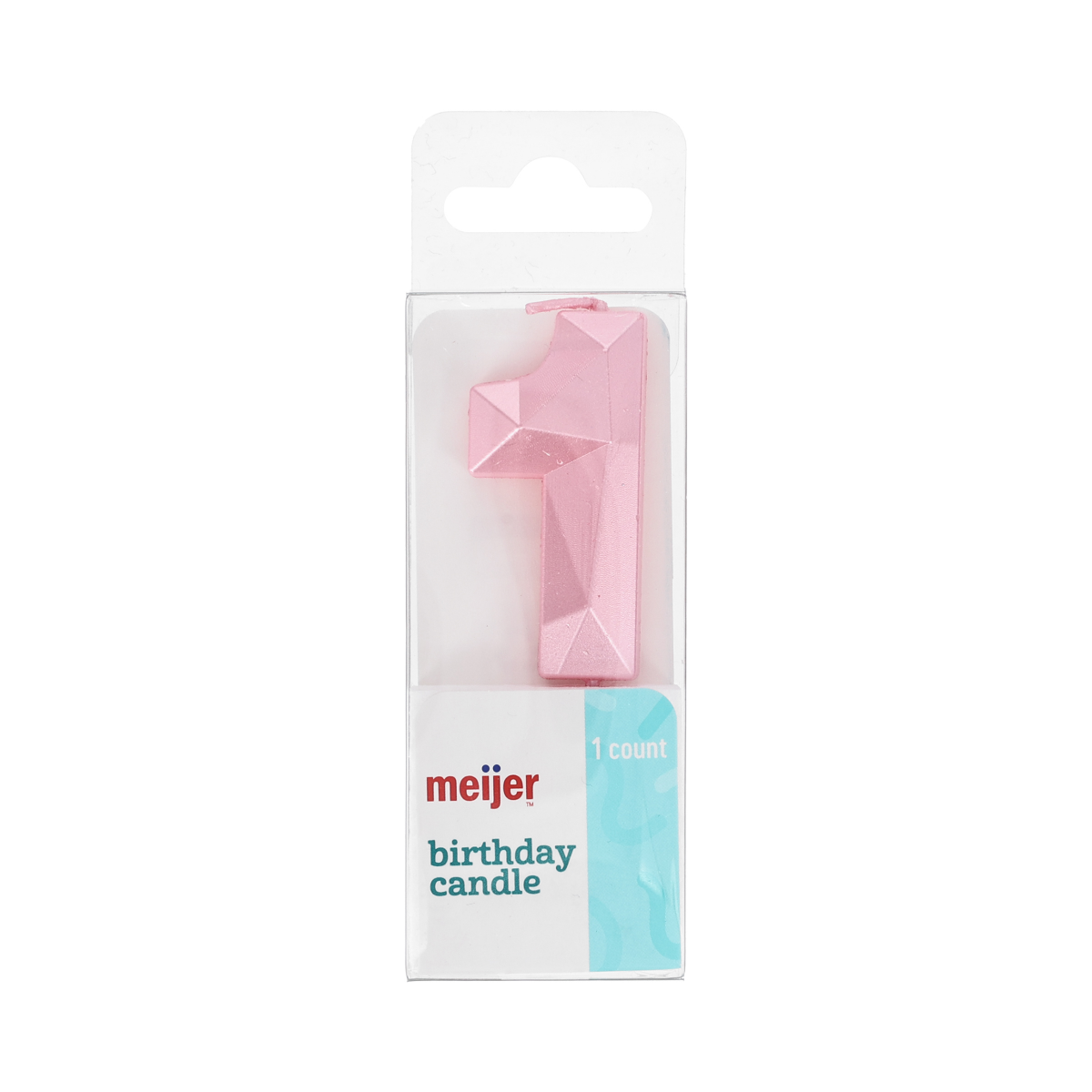 slide 1 of 2, Meijer Birthday Candle Pink Number 1, 1 ct
