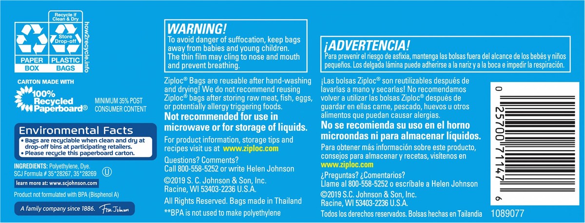 slide 2 of 6, Ziploc Sandwich Bags with EasyGuide™ 90 Count, 90 ct