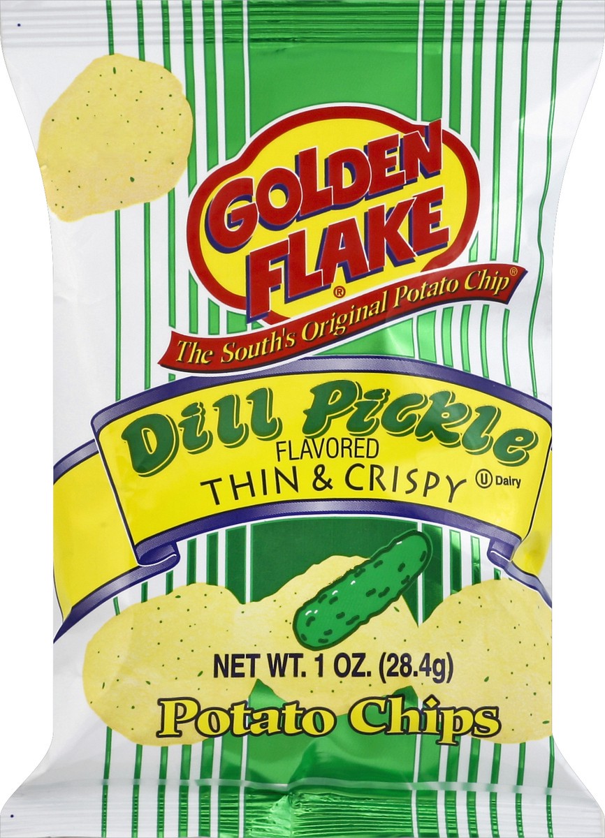 slide 2 of 5, Golden Flake Dill Pickle Chips, 1 oz