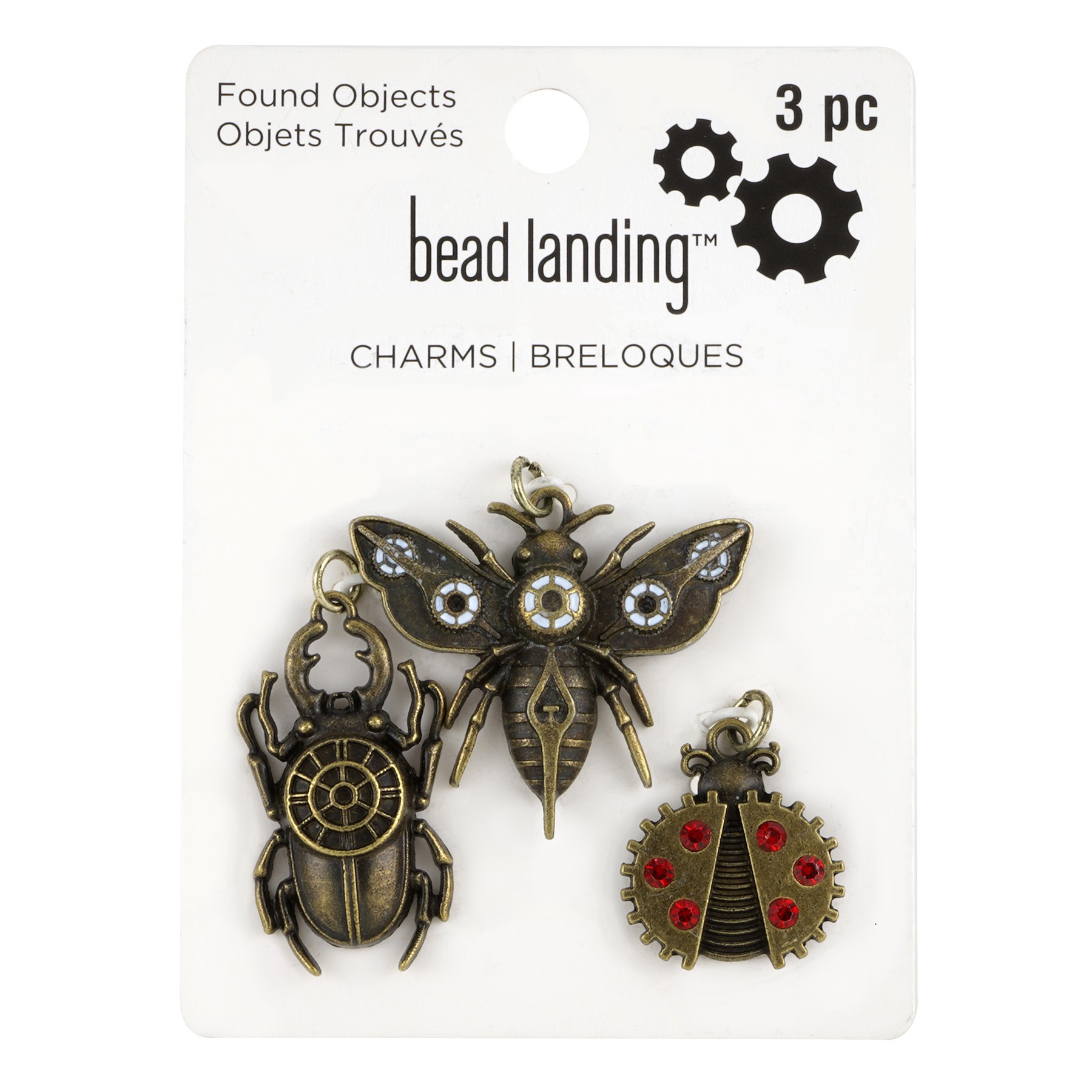 slide 3 of 3, Found Objects Bug Charms By Bead Landing, 38mm x 29mm