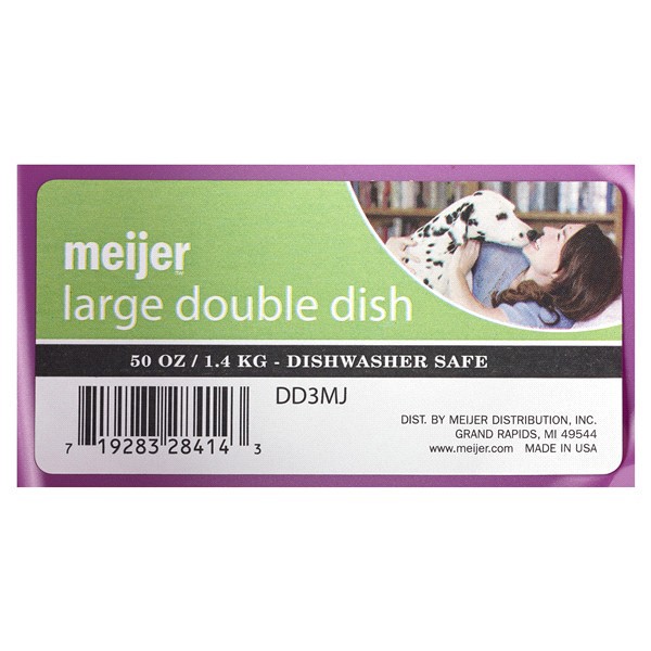 slide 5 of 5, Meijer Double Diner Pet Dish, Large, 50 oz