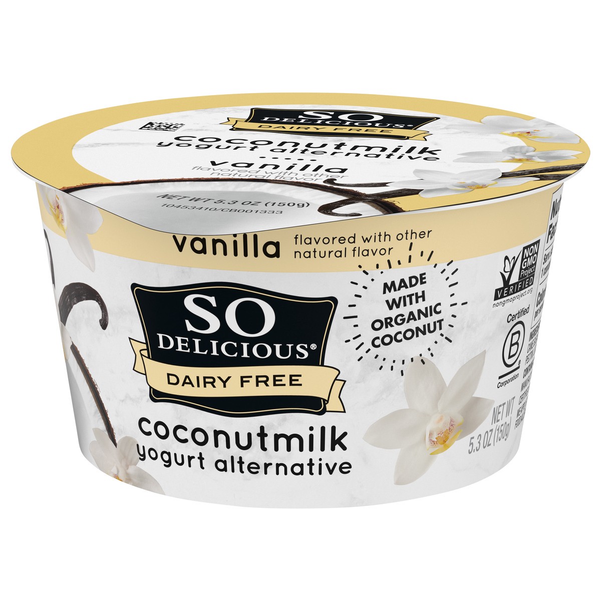 slide 10 of 15, So Delicious Dairy Free Coconut Milk Yogurt Alternative, Vanilla, Vegan, Gluten Free, Non-GMO, Creamy Plant Based Yogurt Alternative, 5.3 oz Container, 5.3 oz