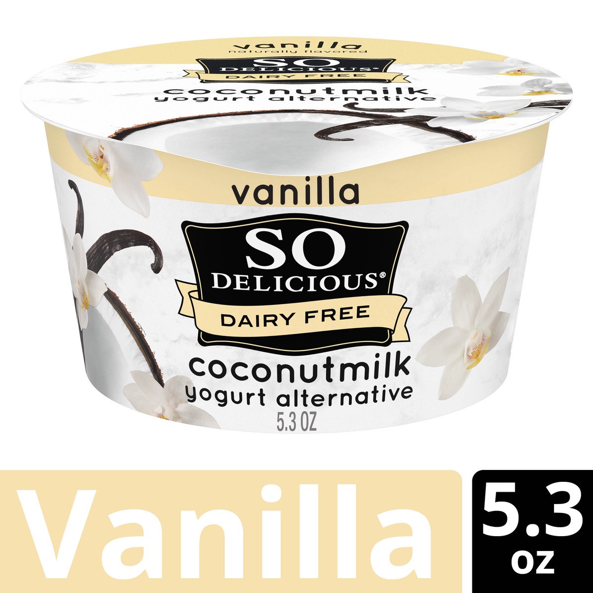 slide 7 of 15, So Delicious Dairy Free Coconut Milk Yogurt Alternative, Vanilla, Vegan, Gluten Free, Non-GMO, Creamy Plant Based Yogurt Alternative, 5.3 oz Container, 5.3 oz