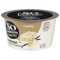 So Delicious Dairy Free Coconut Yogurt Alternative, Vanilla, Vegan, Gluten Free, Non-GMO, Creamy Plant Based Yogurt Alternative, 5.3 oz Container