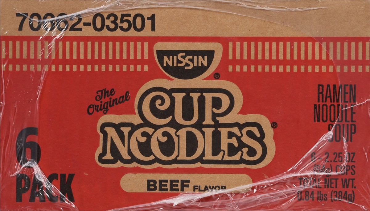 slide 5 of 9, Nissin Cup Noodles Beef Flavor Ramen Noodle Soup 6 - 2.25 oz Cups, 6 ct