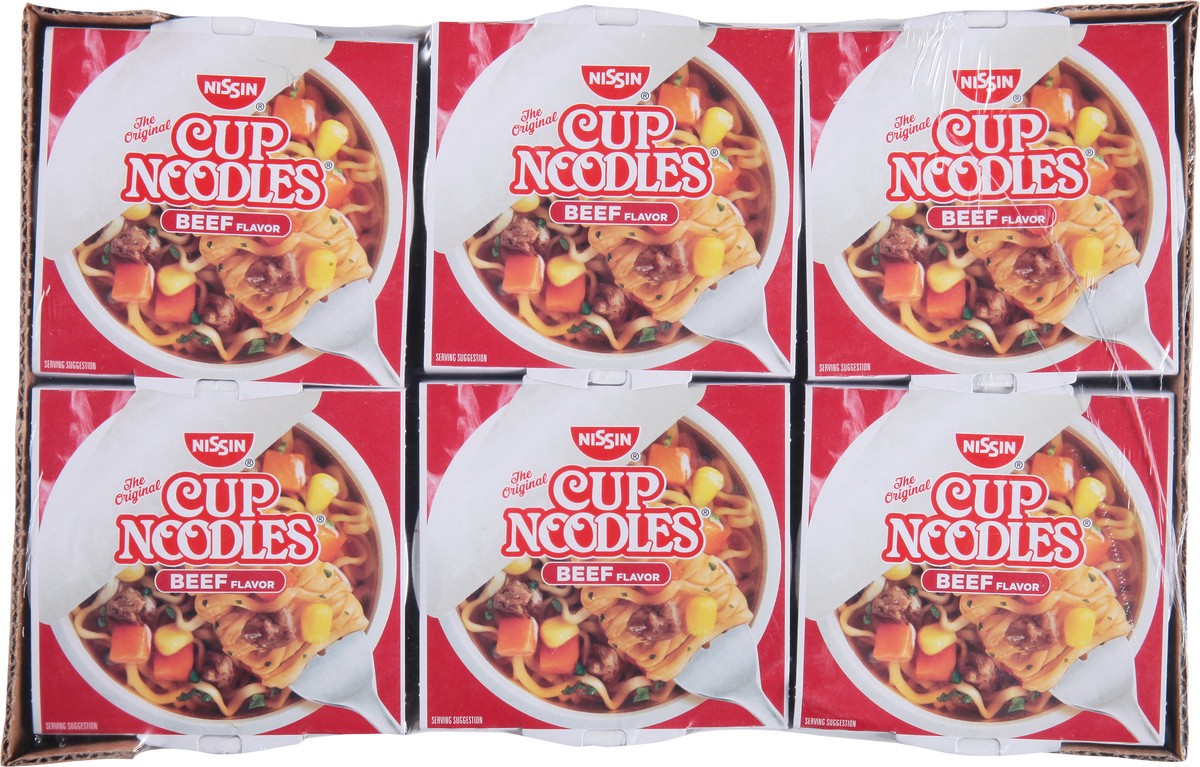 slide 4 of 9, Nissin Cup Noodles Beef Flavor Ramen Noodle Soup 6 - 2.25 oz Cups, 6 ct