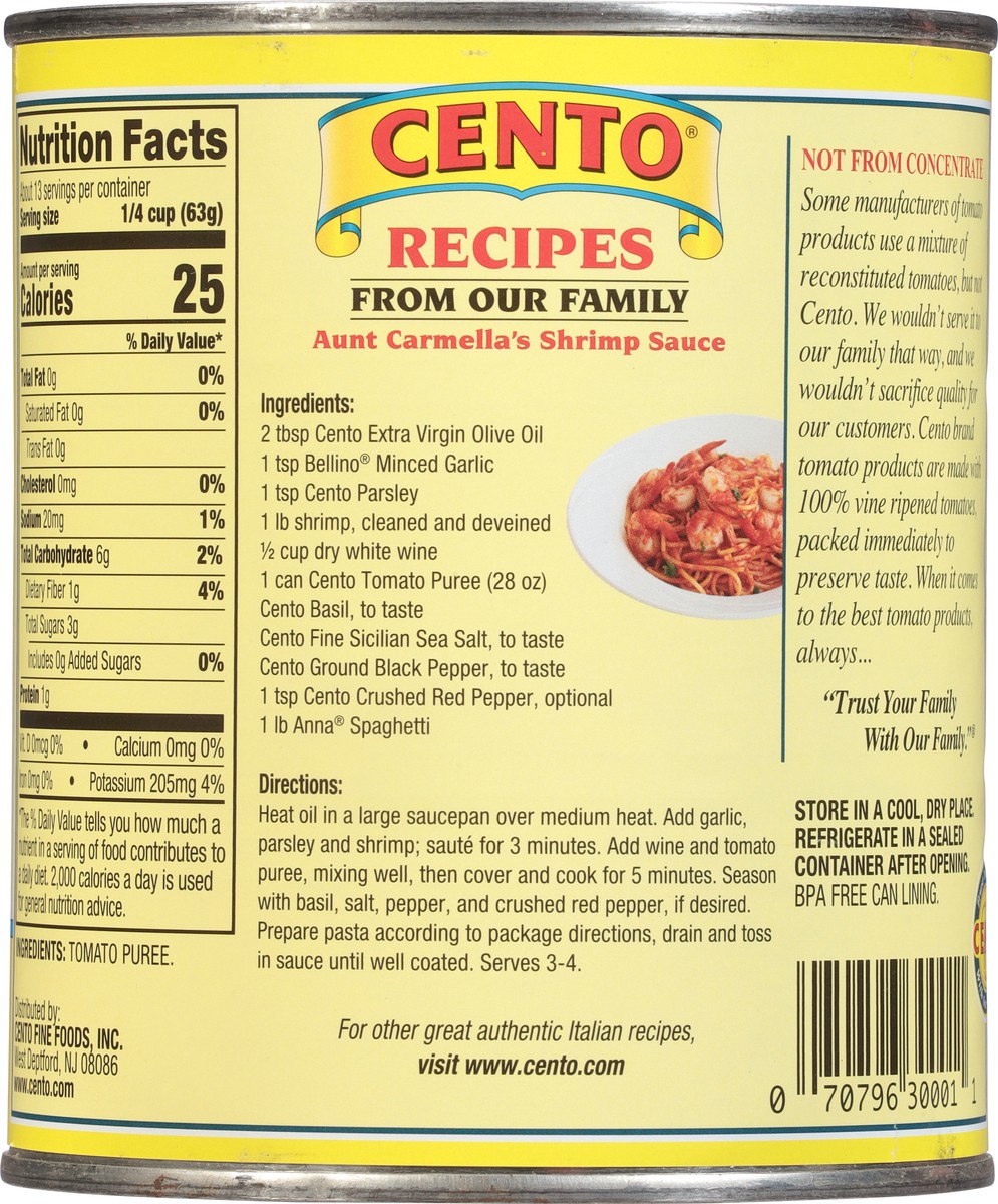 slide 6 of 9, Cento Tomato Puree 28 oz, 28 oz