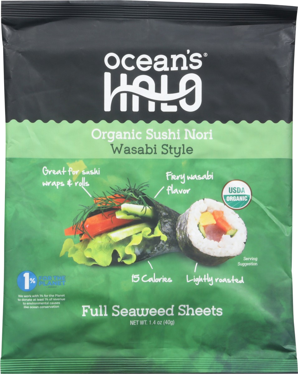 slide 9 of 12, Ocean's Halo Wasabi Style Sushi Nori, 1 oz