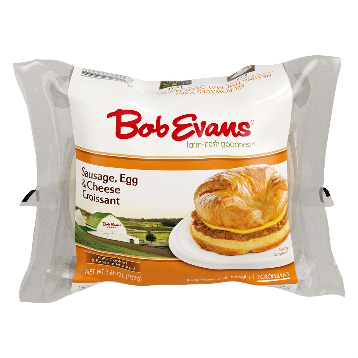 slide 1 of 3, Bob Evans Sausage, Egg & Cheese Croissant 3.65 oz, 3.65 oz