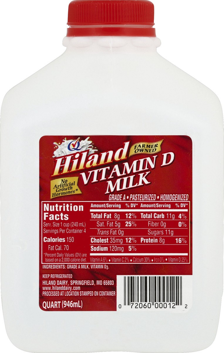 slide 2 of 7, Hiland Dairy Vitamin D Milk, 32 oz