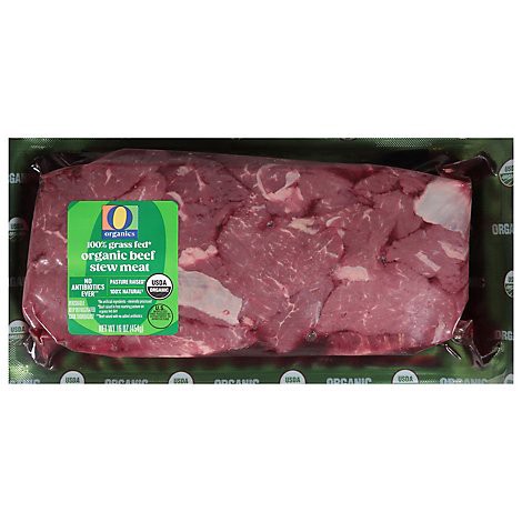 slide 1 of 1, O Organics Beef Stew Meat Grass Fed 16 Ounce - 16 OZ, 16 oz