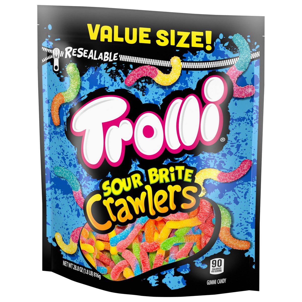slide 3 of 9, Trolli Sour Brite Crawlers Gummi Worms – 28.8oz, 28.8 oz
