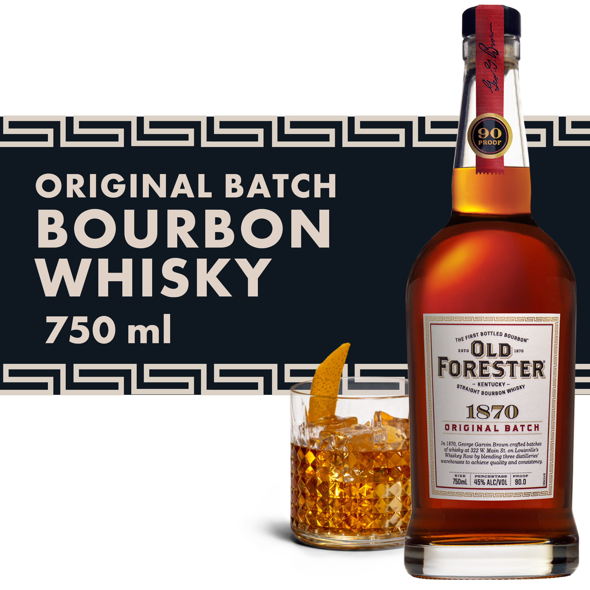 slide 1 of 9, Old Forester Whiskey Row Series: 1870 Original Batch Kentucky Straight Bourbon Whisky, 750 mL Bottle, 90 Proof, 750 ml