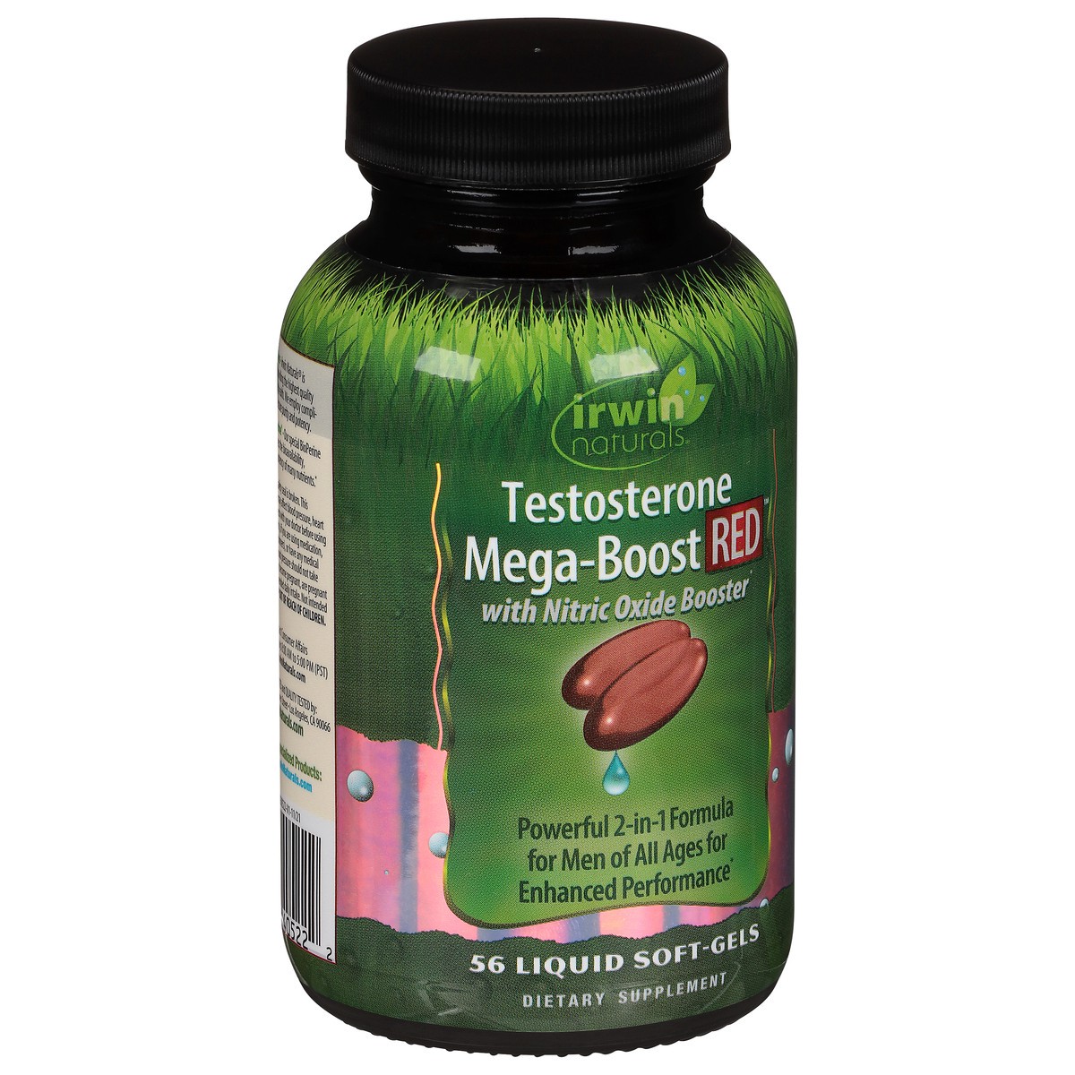 slide 2 of 9, Irwin Naturals Testosterone Mega-Boost Red 56 Liquid Soft-Gels, 56 ct