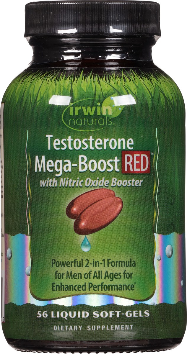 slide 8 of 9, Irwin Naturals Testosterone Mega-Boost Red 56 Liquid Soft-Gels, 56 ct