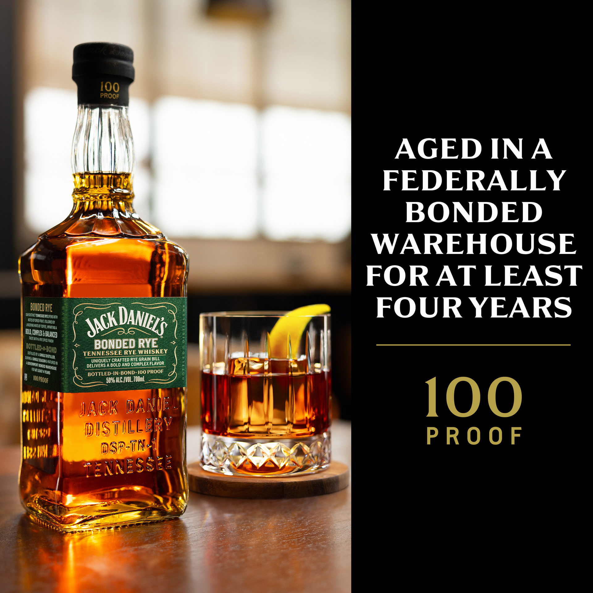 slide 3 of 7, Jack Daniel's Bonded Tennessee Rye Whiskey 100 Proof 1 L, 1000 ml
