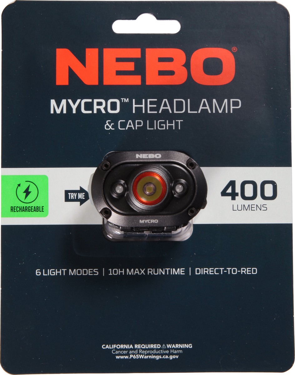slide 3 of 9, Nebo Mycro 400 Lumens Rechargeable Headlamp & Cap Light 1 ea, 1 ct