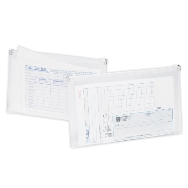 slide 1 of 1, Office Depot Brand Transparent Zipper Envelopes, Check Size, Clear, Pack Of 3, 3 ct