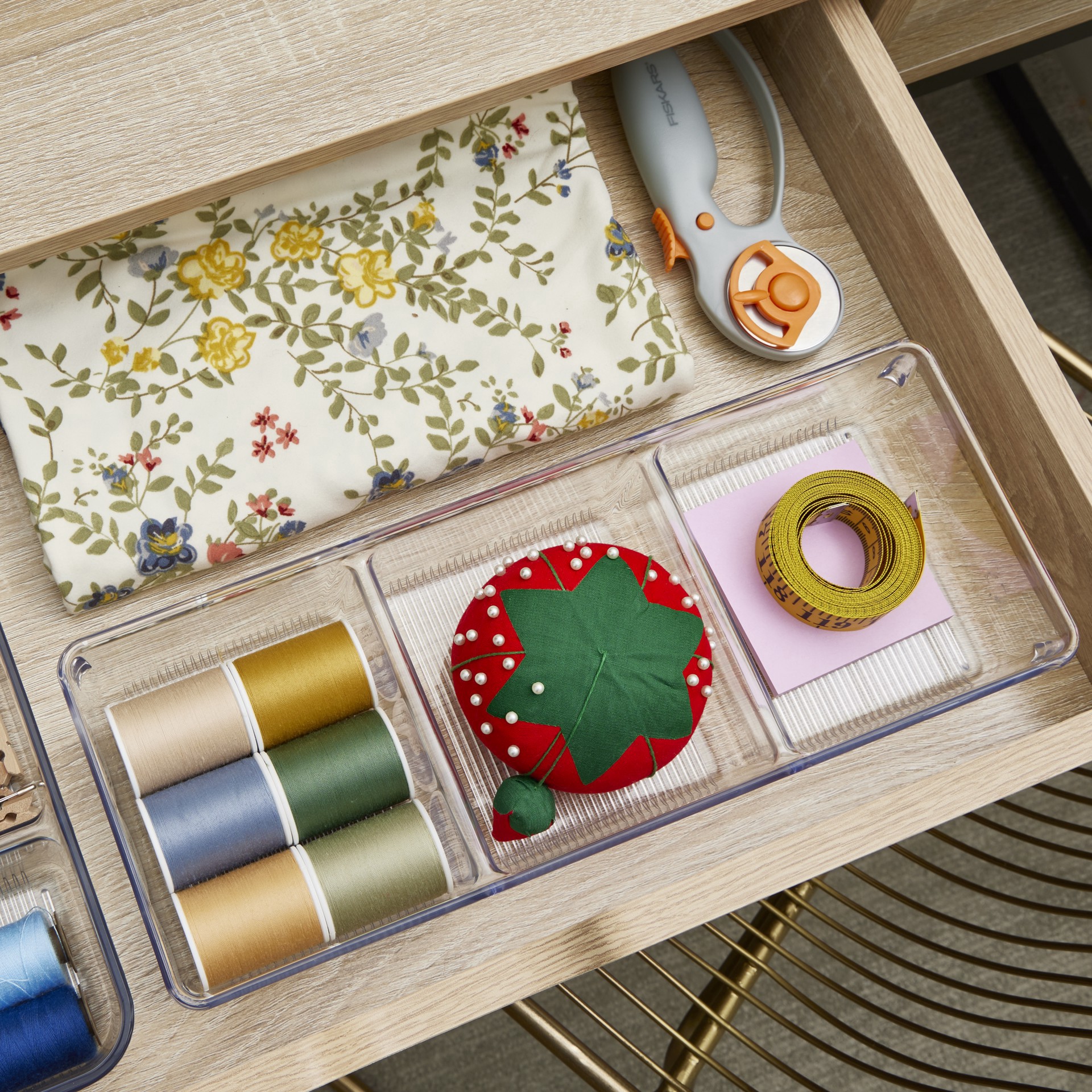 slide 3 of 5, Idesign 3 Compartment Drawer Organizer, 4 in x 10.6 in x 2 in