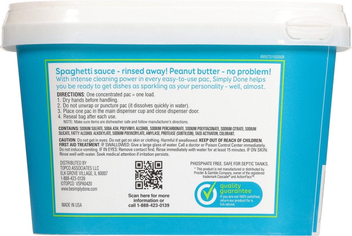 slide 3 of 10, Simply Done Dish Pacs - Automatic Dishwasher Detergent, Fresh Scent, 60 ct