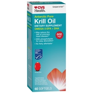slide 1 of 1, CVS Health Pure Antarctic Krill Oil, 600Mg, 60 Ct, 60 ct