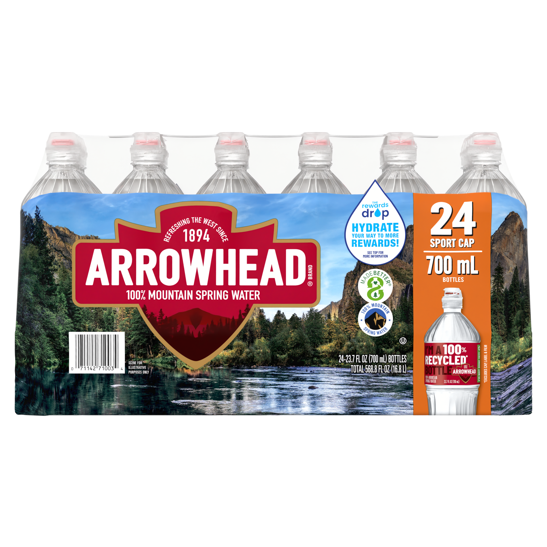 slide 1 of 5, Arrowhead Spring Water Sports Top - 24 ct; 700 ml, 24 ct; 700 ml