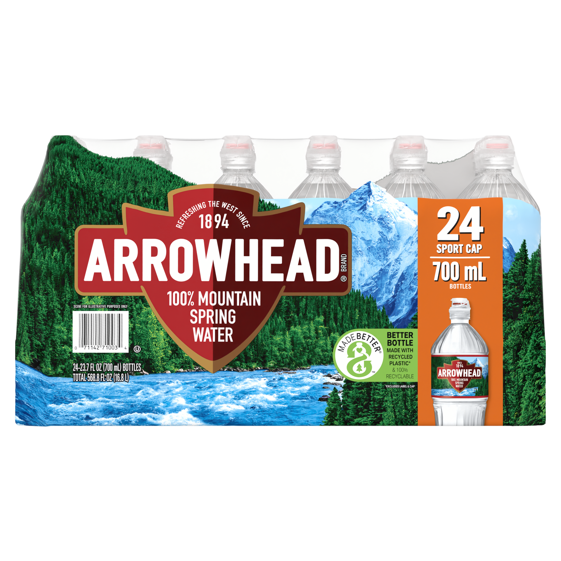 slide 1 of 5, Arrowhead Spring Water Sports Top - 24 ct; 700 ml, 24 ct; 700 ml