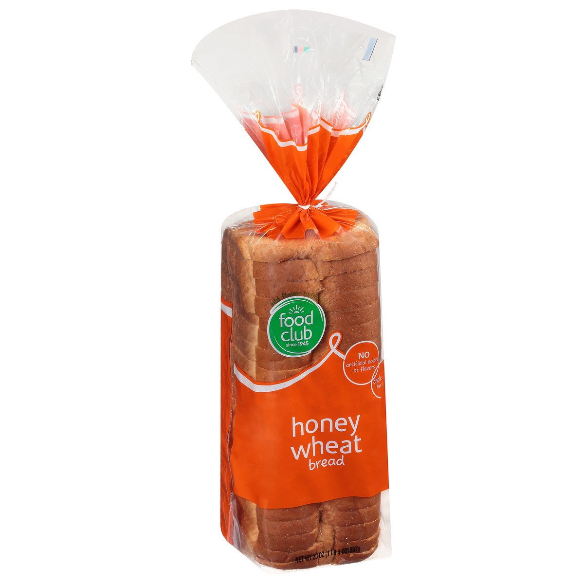 slide 2 of 9, Food Club Honey Wheat Bread 20 oz, 20 oz