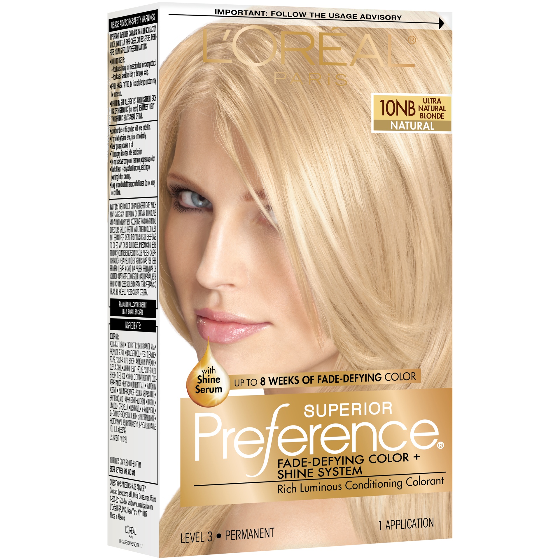 slide 4 of 8, L'Oréal Superior Preference Fade-Defying Color + Shine System - 10NB Ultra Natural Blonde, 1 ct