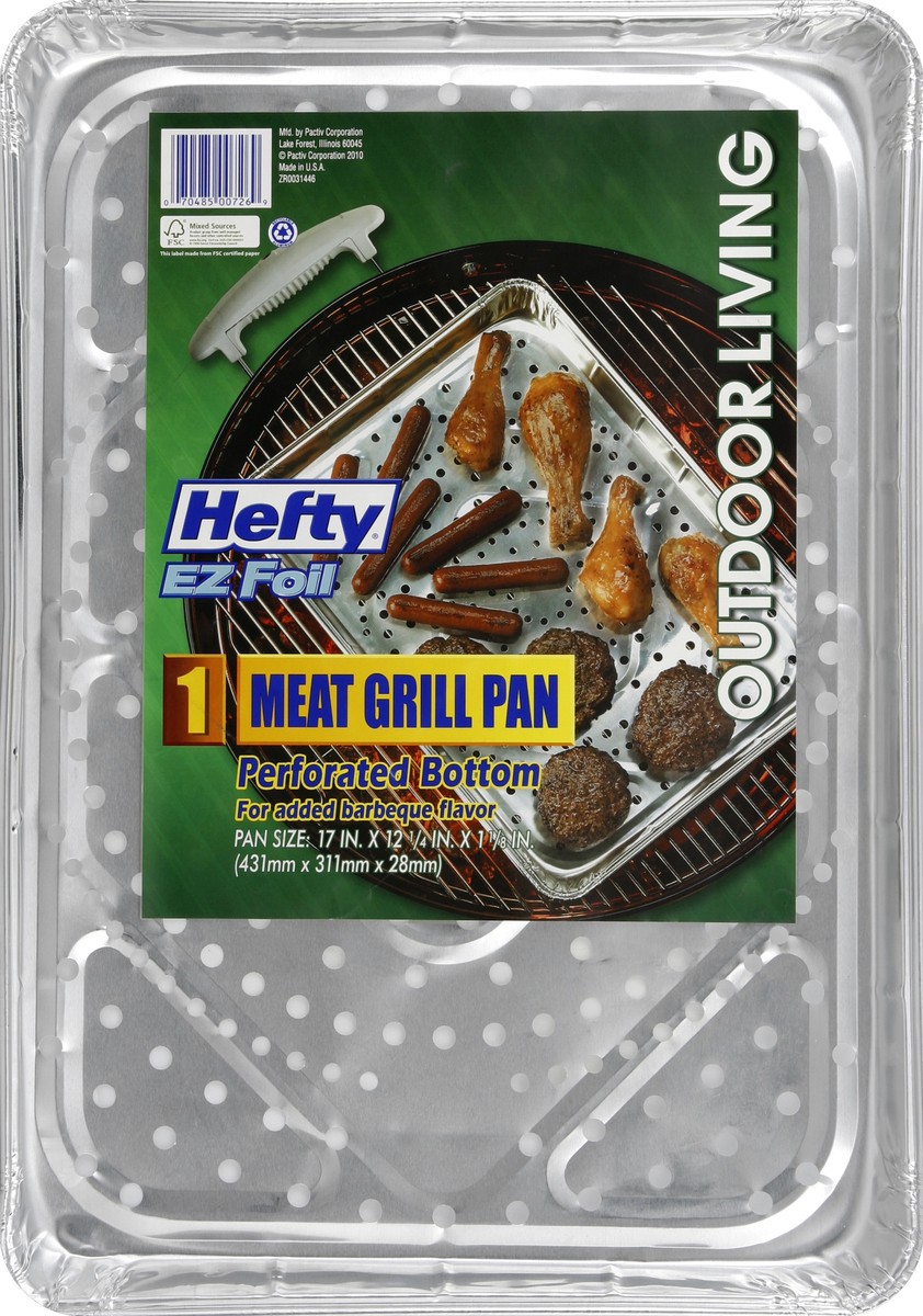 slide 4 of 4, Hefty Ez Foil Meat Grill Pan, Perforated Bottom, 1 ct