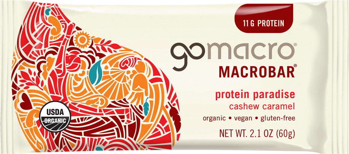 slide 4 of 7, GoMacro Organic Vegan Cashew Caramel Macrobar, 2.1 oz