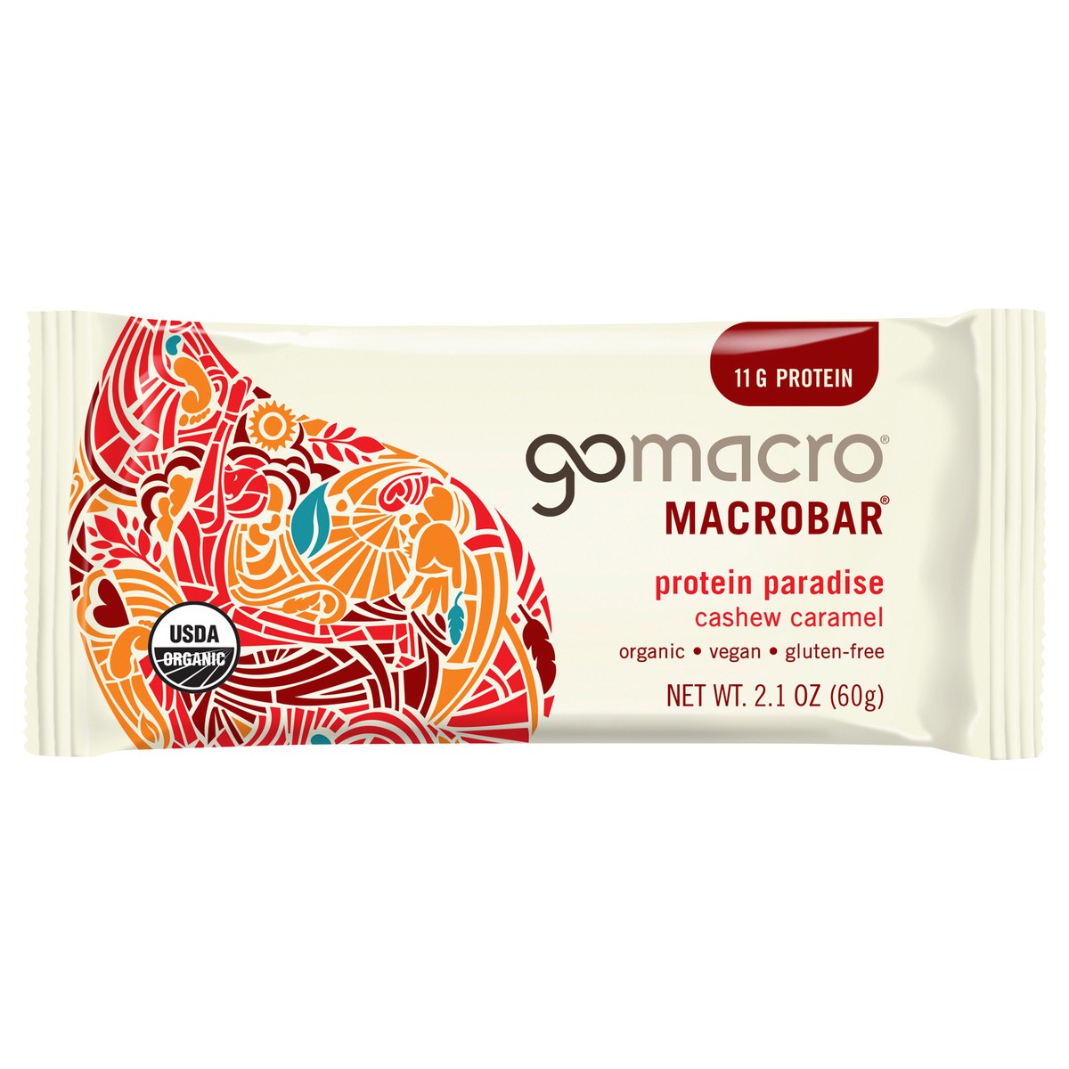 slide 1 of 7, GoMacro Organic Vegan Cashew Caramel Macrobar, 2.1 oz