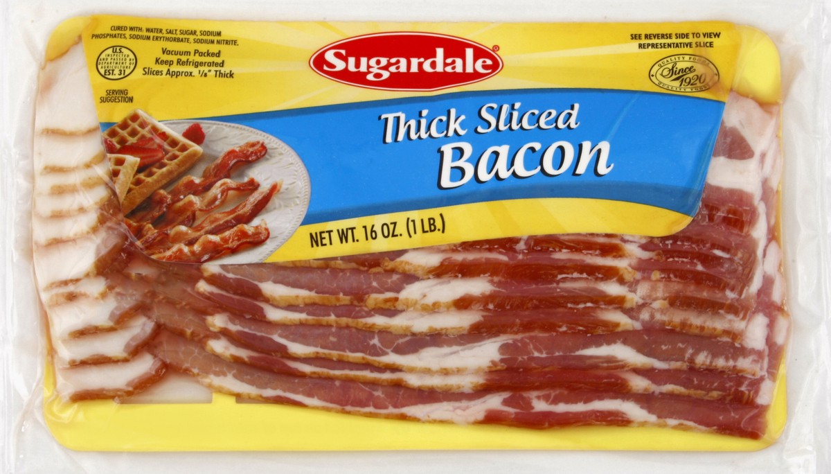 slide 5 of 5, Sugardale Thick Sliced Bacon, 16 oz