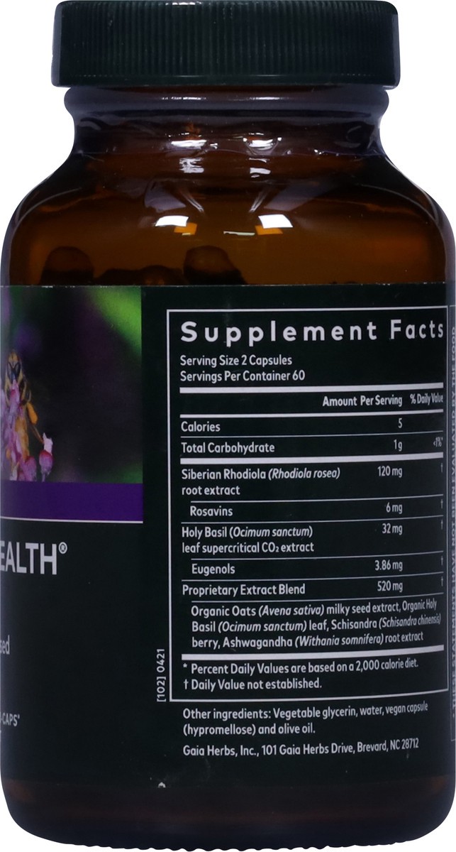 slide 10 of 12, Gaia Herbs Stress Support Adrenal Health 120 Vegan Liquid Phyto-Caps, 120 ct