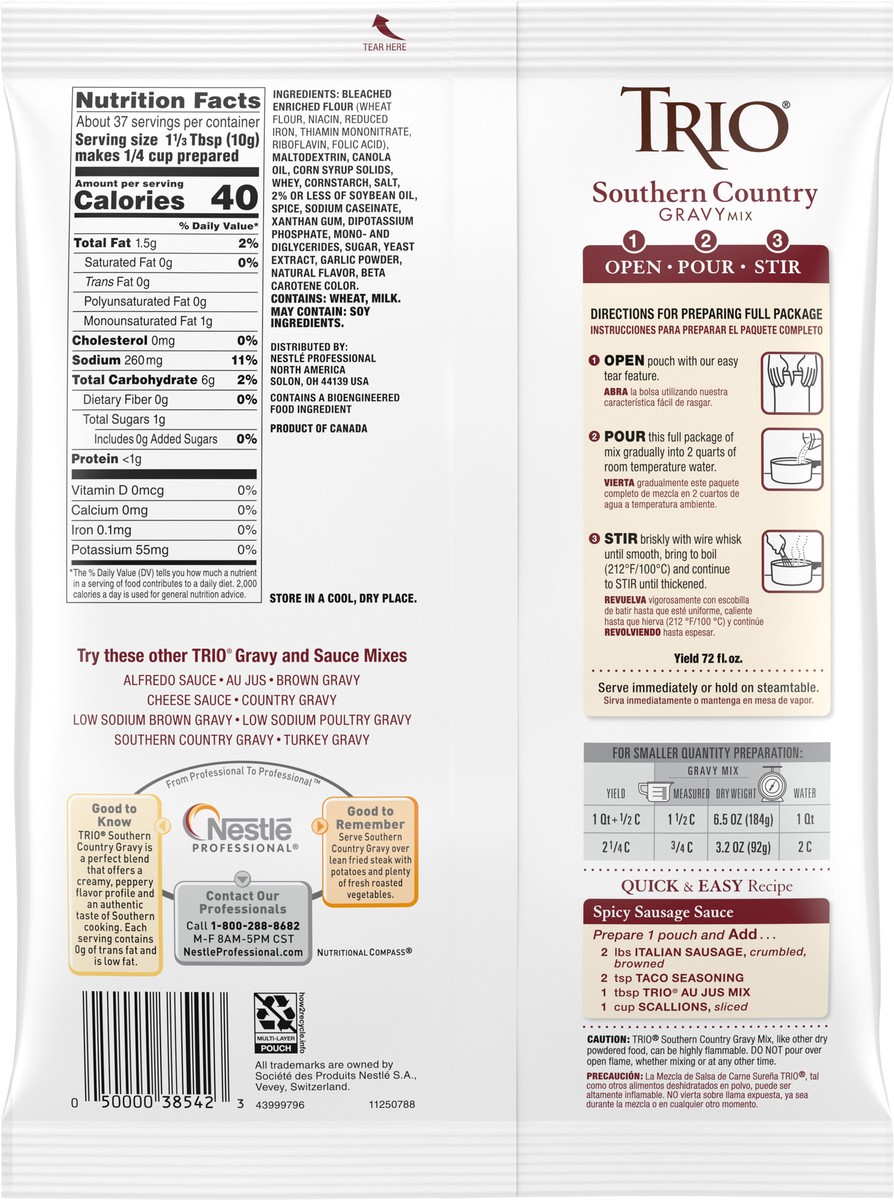 slide 3 of 9, Trio Southern Country Gravy Mix, Just Add Water Gravy Packet, 13 Oz, 13 oz