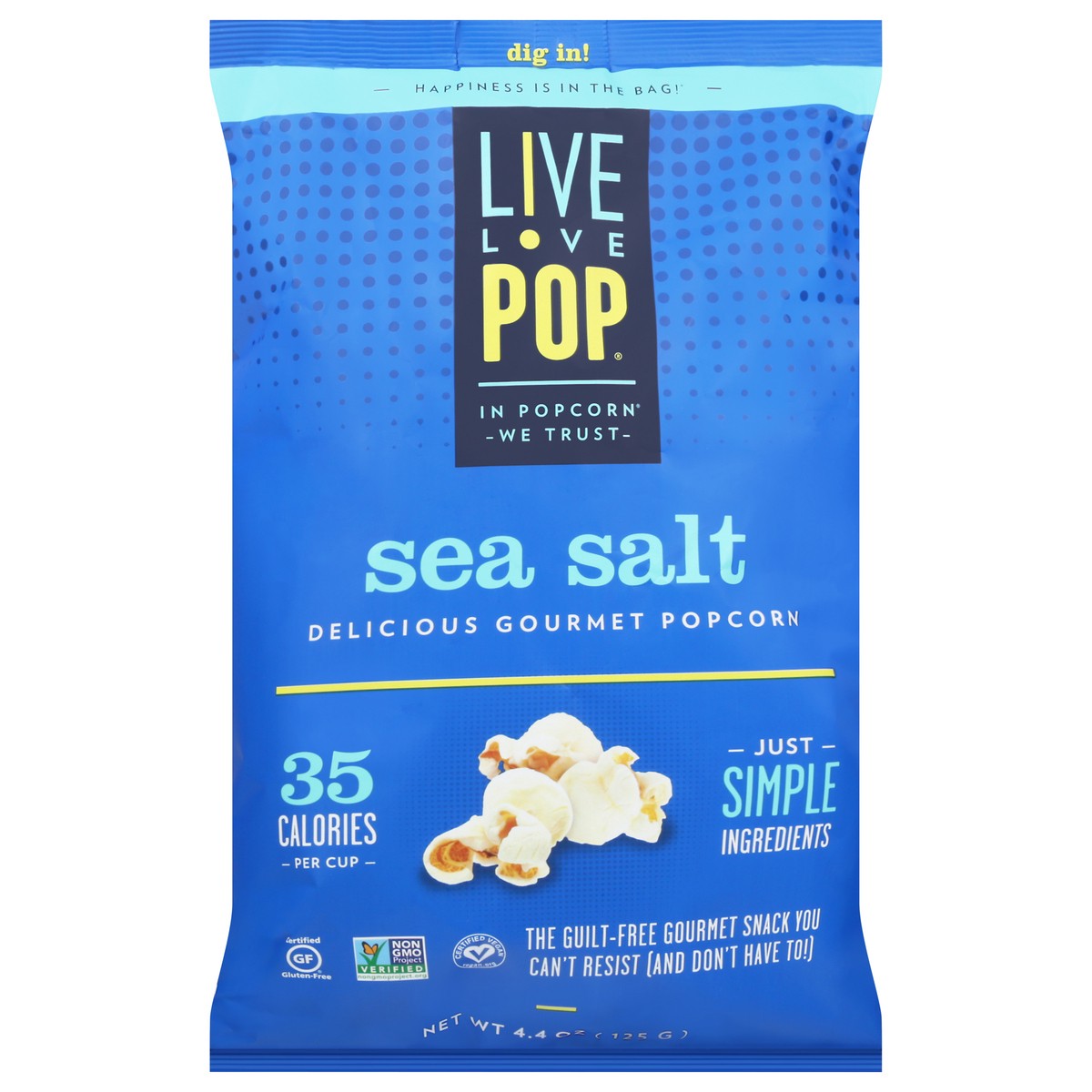 slide 6 of 13, Live Love Pop Sea Salt Popcorn 4.4 oz, 4.4 oz