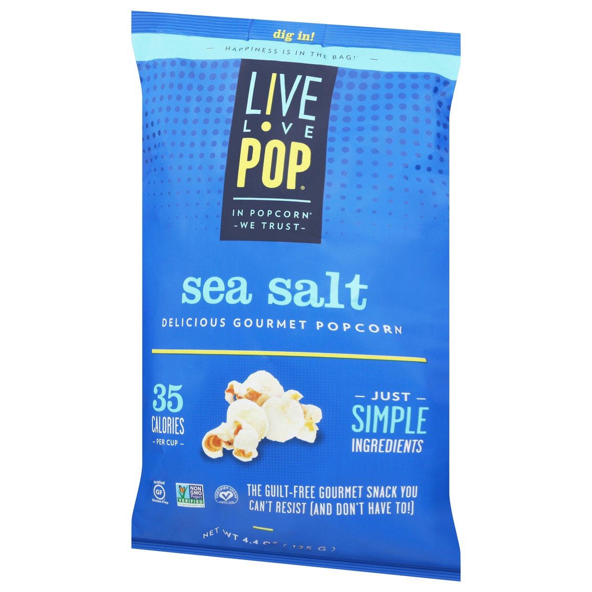 slide 12 of 13, Live Love Pop Sea Salt Popcorn 4.4 oz, 4.4 oz