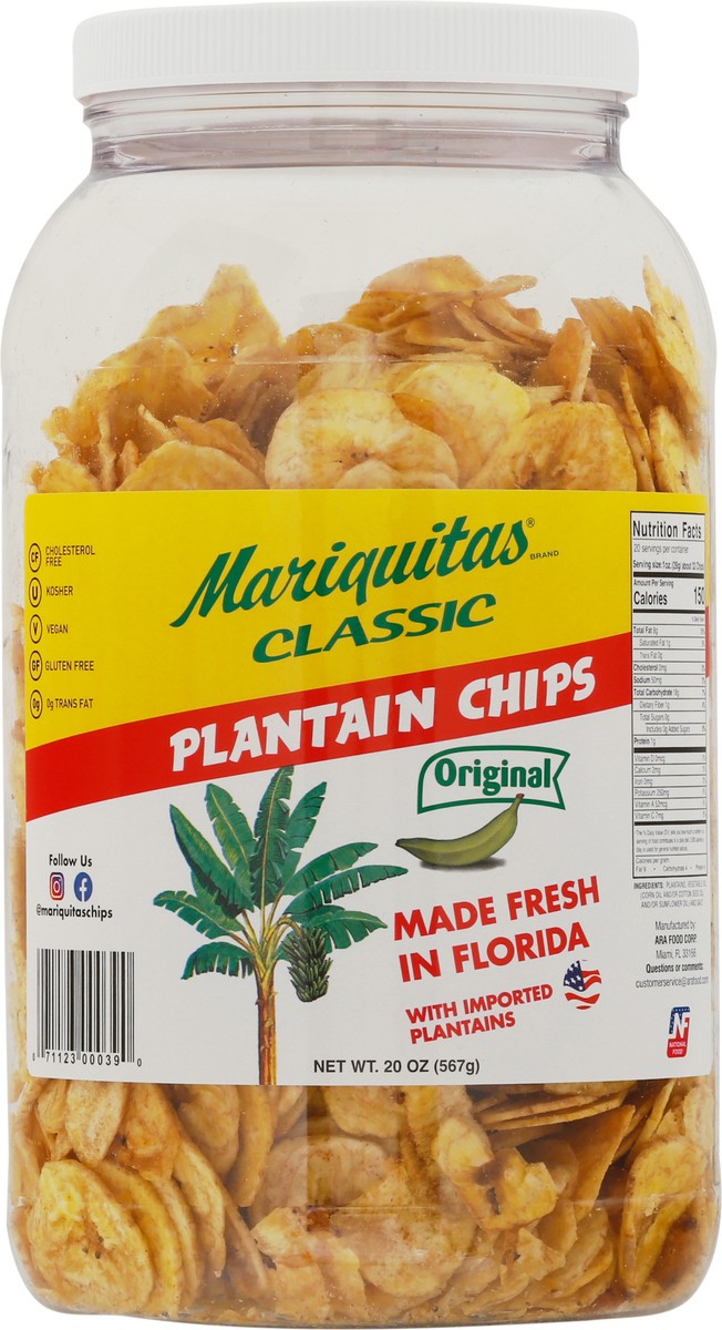 slide 5 of 12, Mariquitas Classic Plantain Chips Original (Barrel), 20 oz
