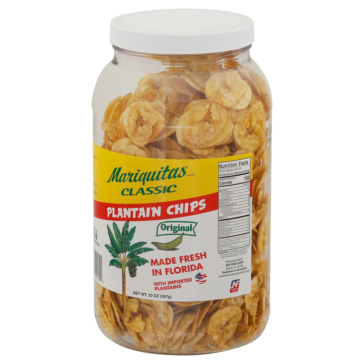 slide 10 of 12, Mariquitas Classic Plantain Chips Original (Barrel), 20 oz