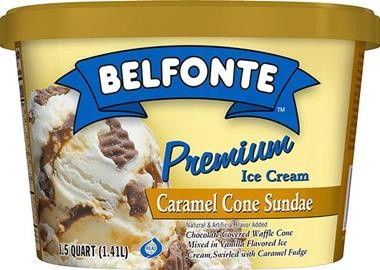 slide 1 of 1, Belfonte Premium Caramel Cone Sundae, 48 oz