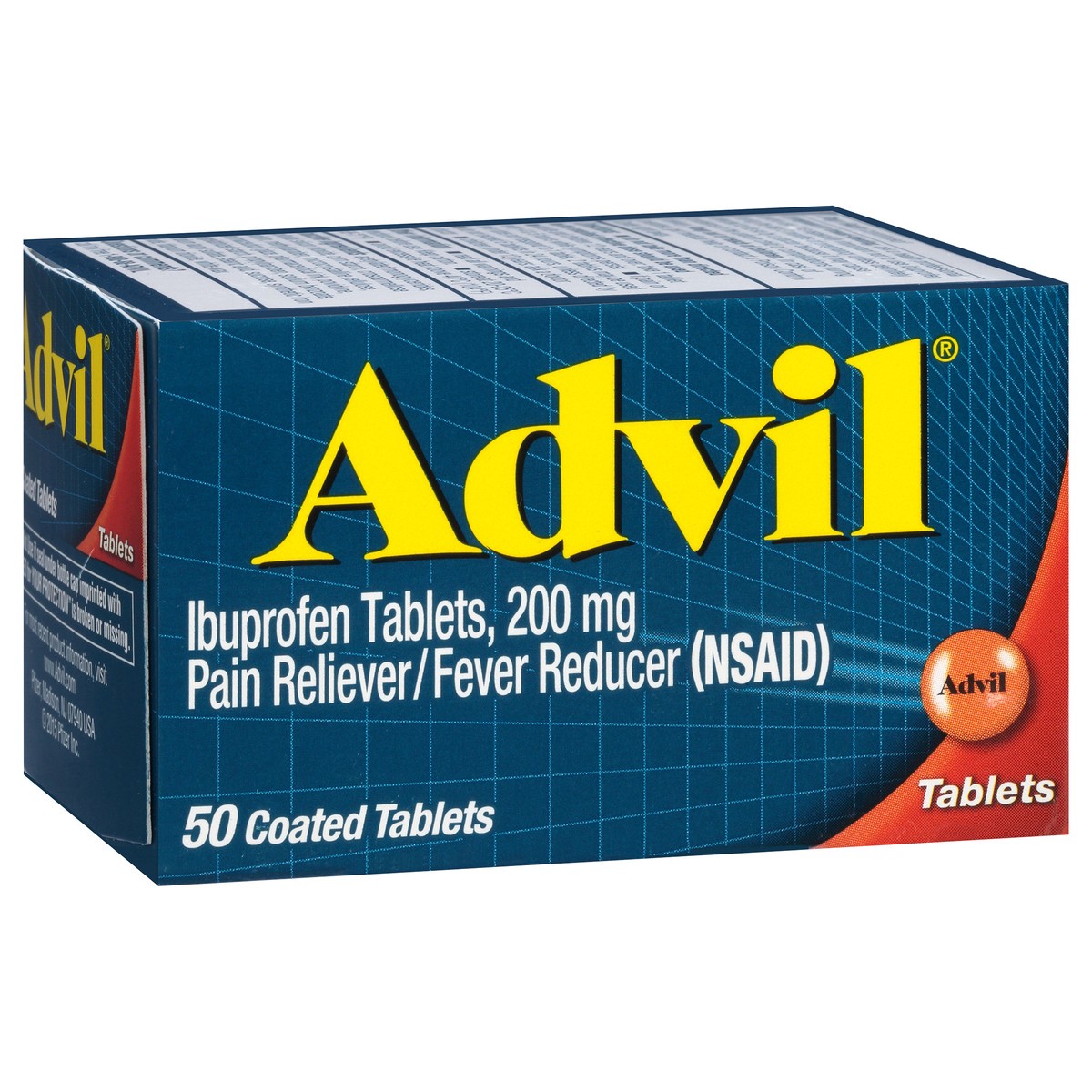 slide 2 of 8, Advil Pain And Fever Reducer Tablets - Ibuprofen (NSAID), 50 ct