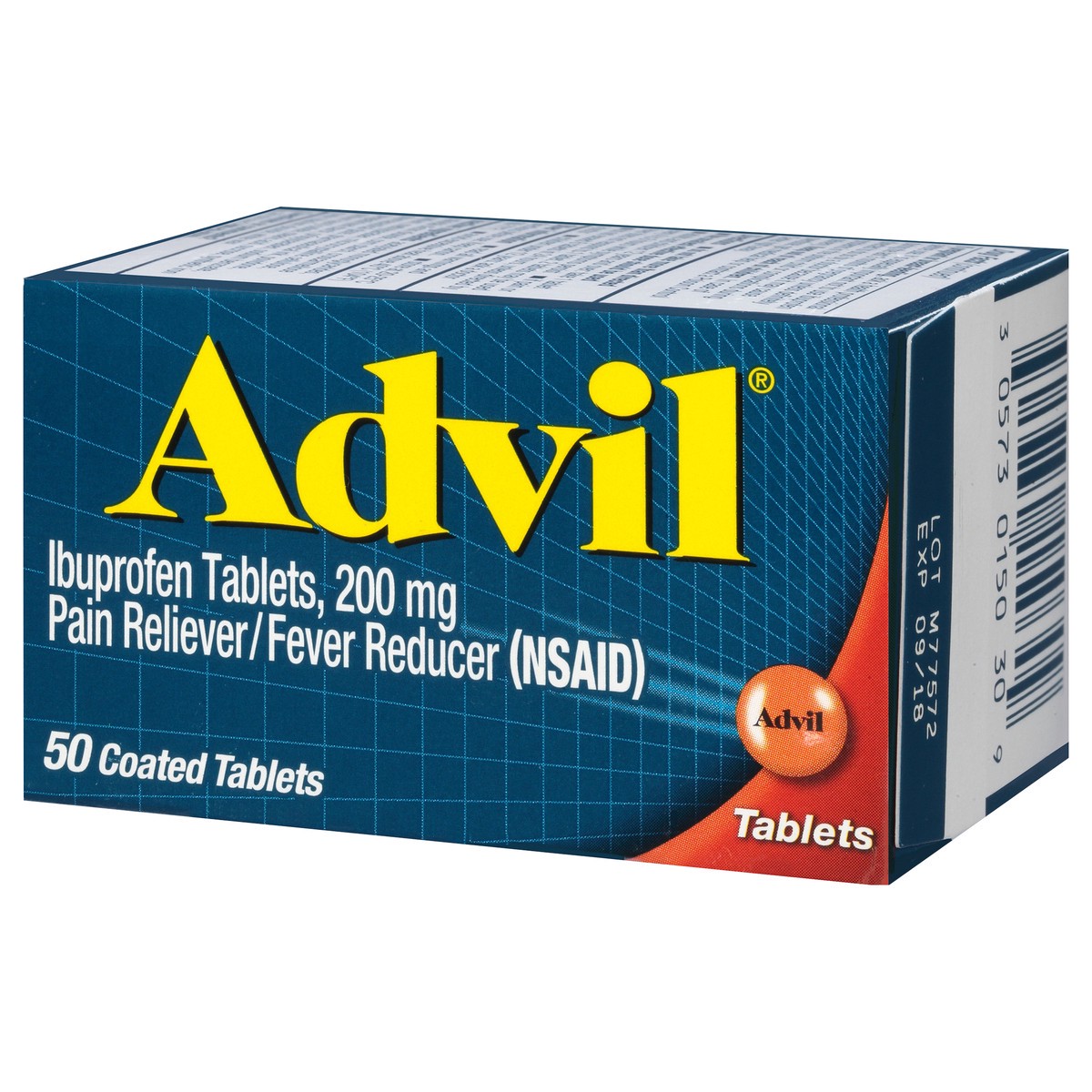 slide 3 of 8, Advil Pain And Fever Reducer Tablets - Ibuprofen (NSAID), 50 ct